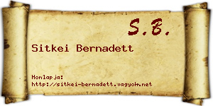 Sitkei Bernadett névjegykártya